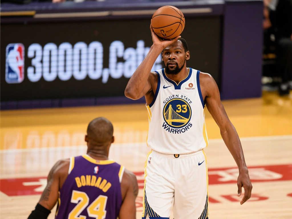 KD跻身三万分俱乐部第八位 目标直指乔丹超越科比！